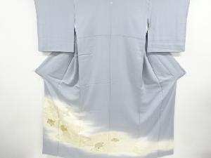 リサイクル　作家物　寿光織　鶴亀模様織り出し一つ紋色留袖(重ね衿付き)